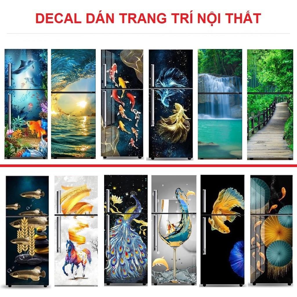 Miếng dán tủ lạnh decal 3D chồng nước - Trang trí nhà cửa - Decor nhà - HÀNG BÁN CHẠY