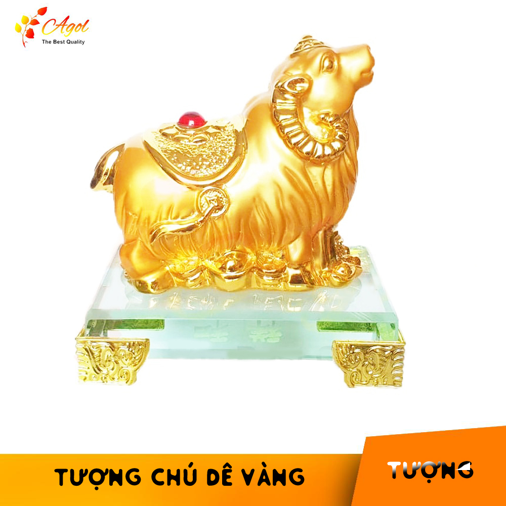 TƯỢNG CHÚ DÊ VÀNG ĐẾ THỦY TINH