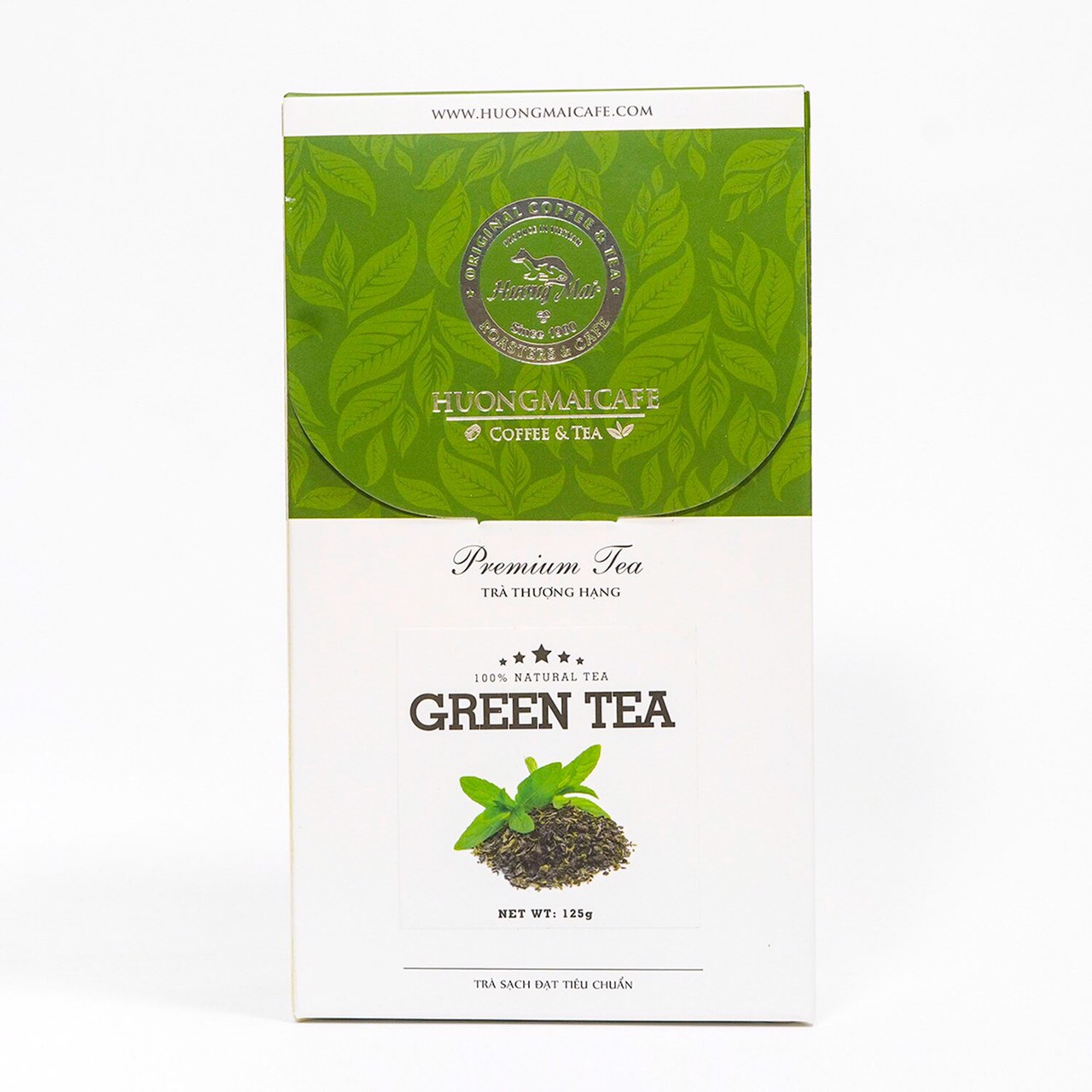 Trà Xanh Truyền Thống Thượng Hạng Hương Mai Cafe Premium Green Tea - 100% Lá Trà Non Tươi Sạch Sao Tẩm Theo Phương Pháp Truyền Thống 125g