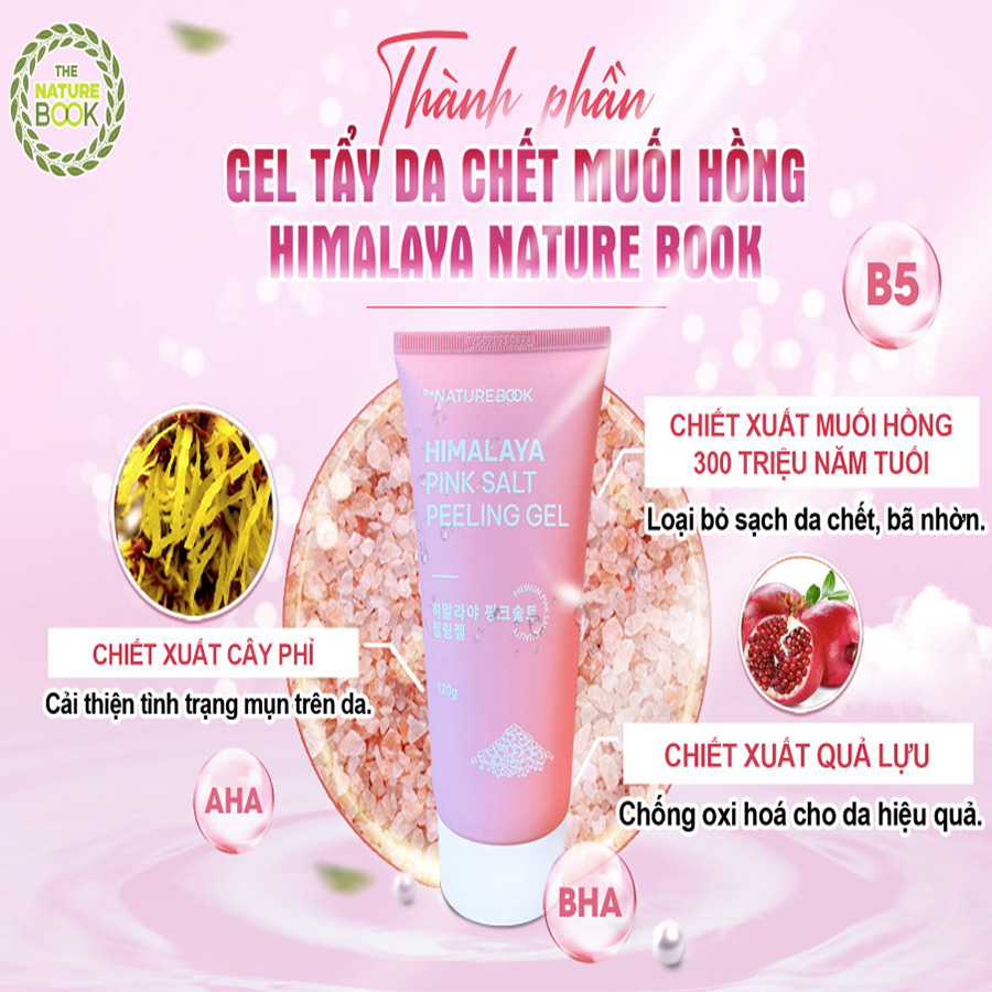 Gel tẩy tế bào chết The Nature Book muối hồng Himalaya Pink Salt Peeling Gel 120g