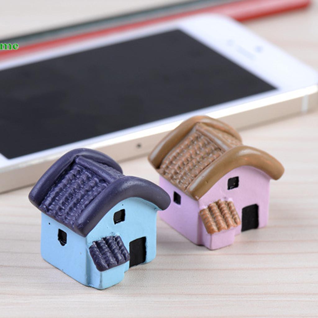 Set Of 2pcs Small House Micro Landscape Craft