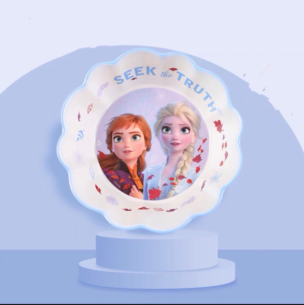 Chén ăn nhựa Melamine viền gợn sóng hình công chúa Elsa và Anna Frozen siêu xinh cho bé gái - PDW21103-F