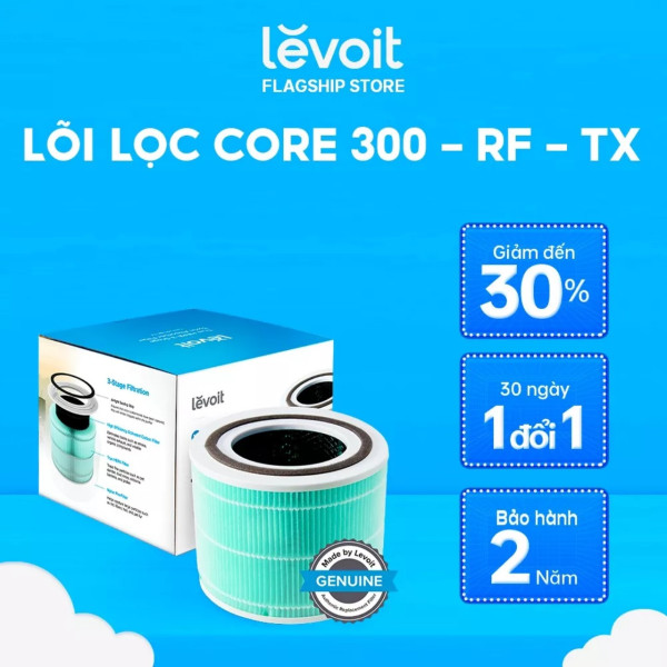 Lõi Lọc Hấp Thụ Độc Tố Cho Máy Lọc Không Khí Levoit Core 300/300S RF-TX | Bộ Lọc HEPA 3 Lớp | Hàng Chính Hãng