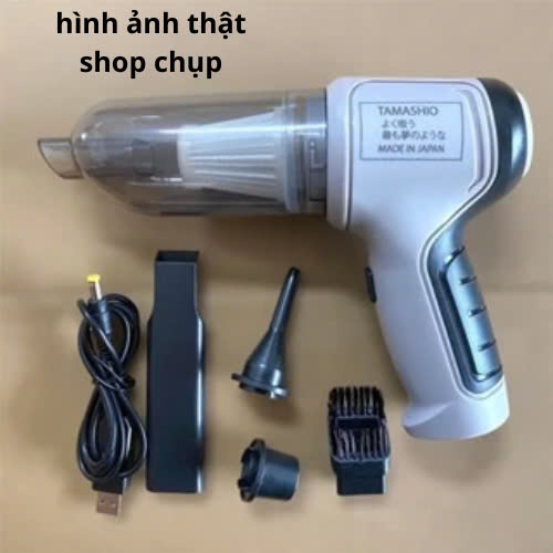 Máy Hút Bụi Cầm Tay Mini Tamashiho Nhật Bản 120W - Lực Hút 9000Pa, Bộ Lọc HEPA, Pin 4000mAh, Đa Chức Năng, HÀNG CHÍNH HÃNG MINIIN