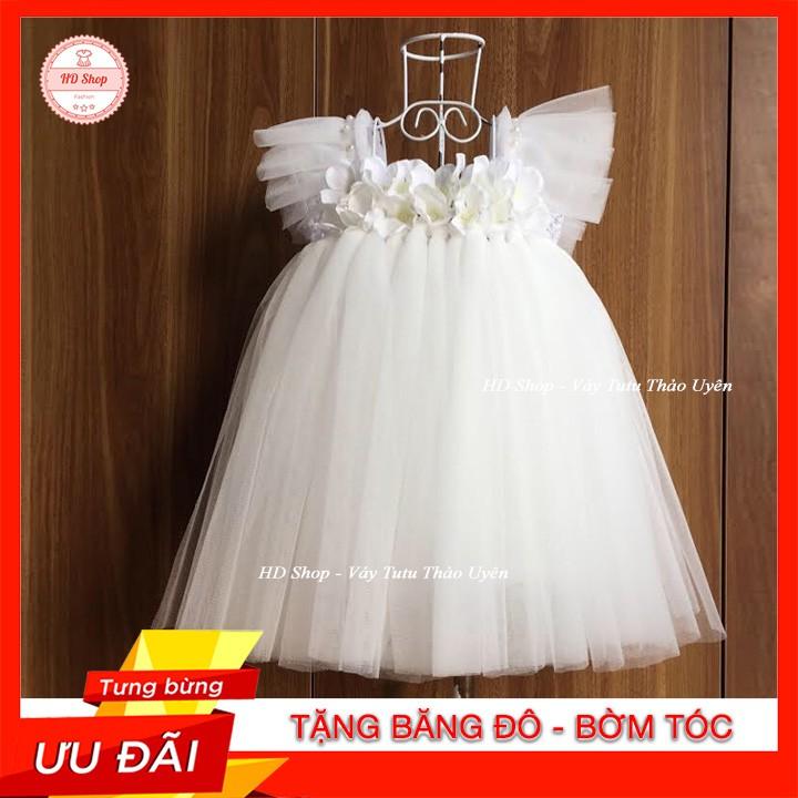 Váy Cánh Tiên ️️ Váy cánh tiên trắng hoa tú cầu cho bé gái