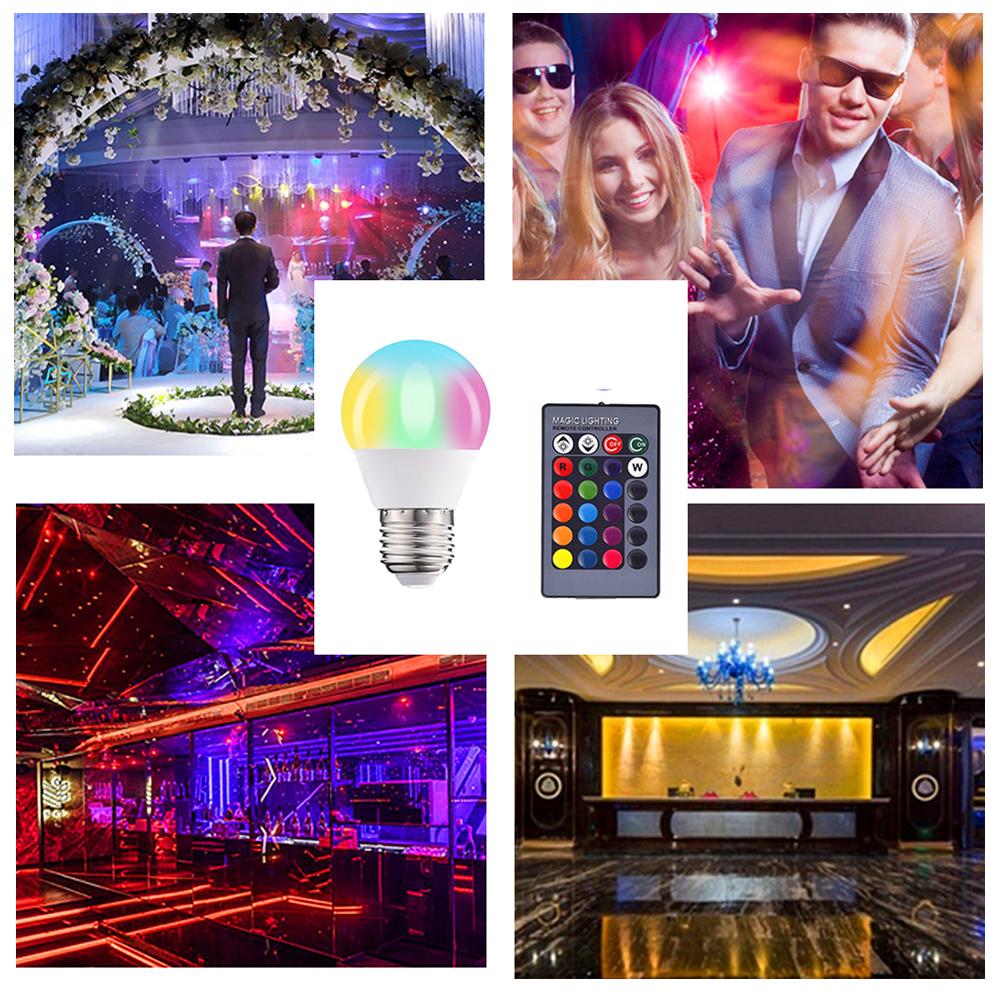Bóng Đèn Trang Trí Gia Đình Với Bộ Điều Khiển Từ Xa 16 Màu Rgb + Đèn Trắng Led Rgbw 3W / 5W / 10W / 15W
