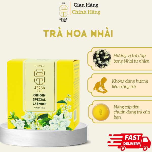 Trà xanh hoa nhài ORIGIN SPECIAL JASMINE SACHS TEA 1773 nguyên bản dễ uống hộp 8 gói