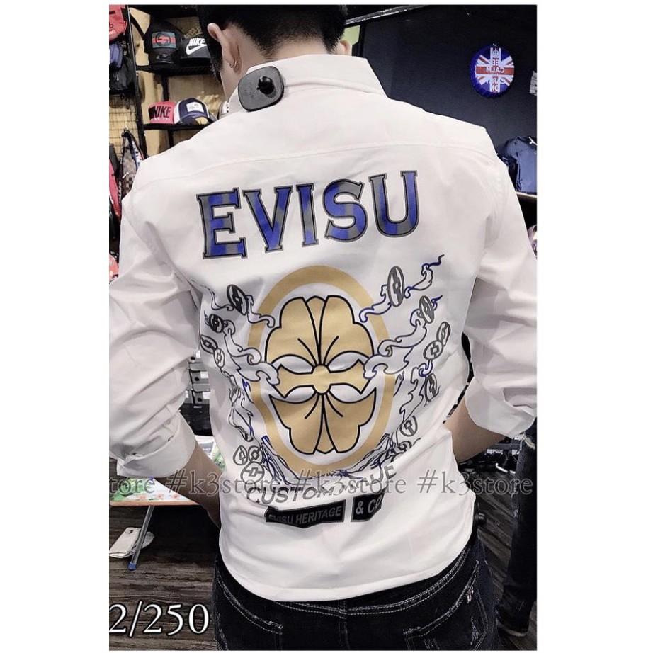 Áo sơ mi lụa EVISU ngầu cực ngầu hình ảnh phá cách chất chơi ko kém phần sang trọng