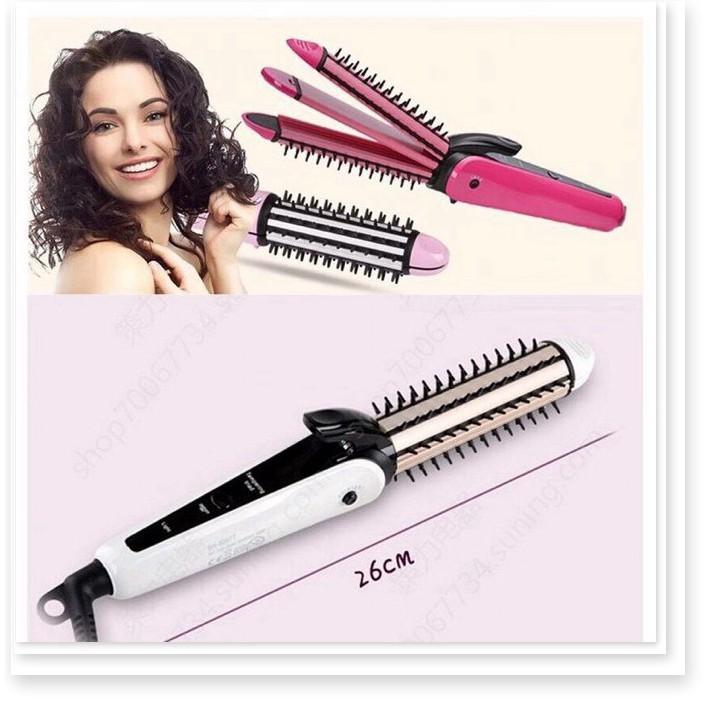 Lược điện đa năng uốn-bấm-duỗi tóc 3in1 No.va.8890