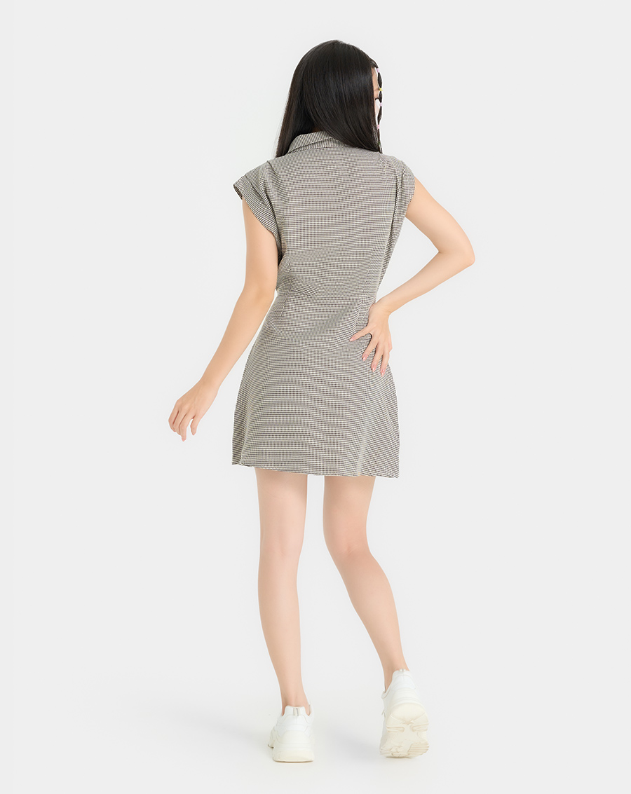 Đầm Mini Nữ Thời Trang JUNO Tay Ngắn Họa Tiết Jacquard JNDLU035