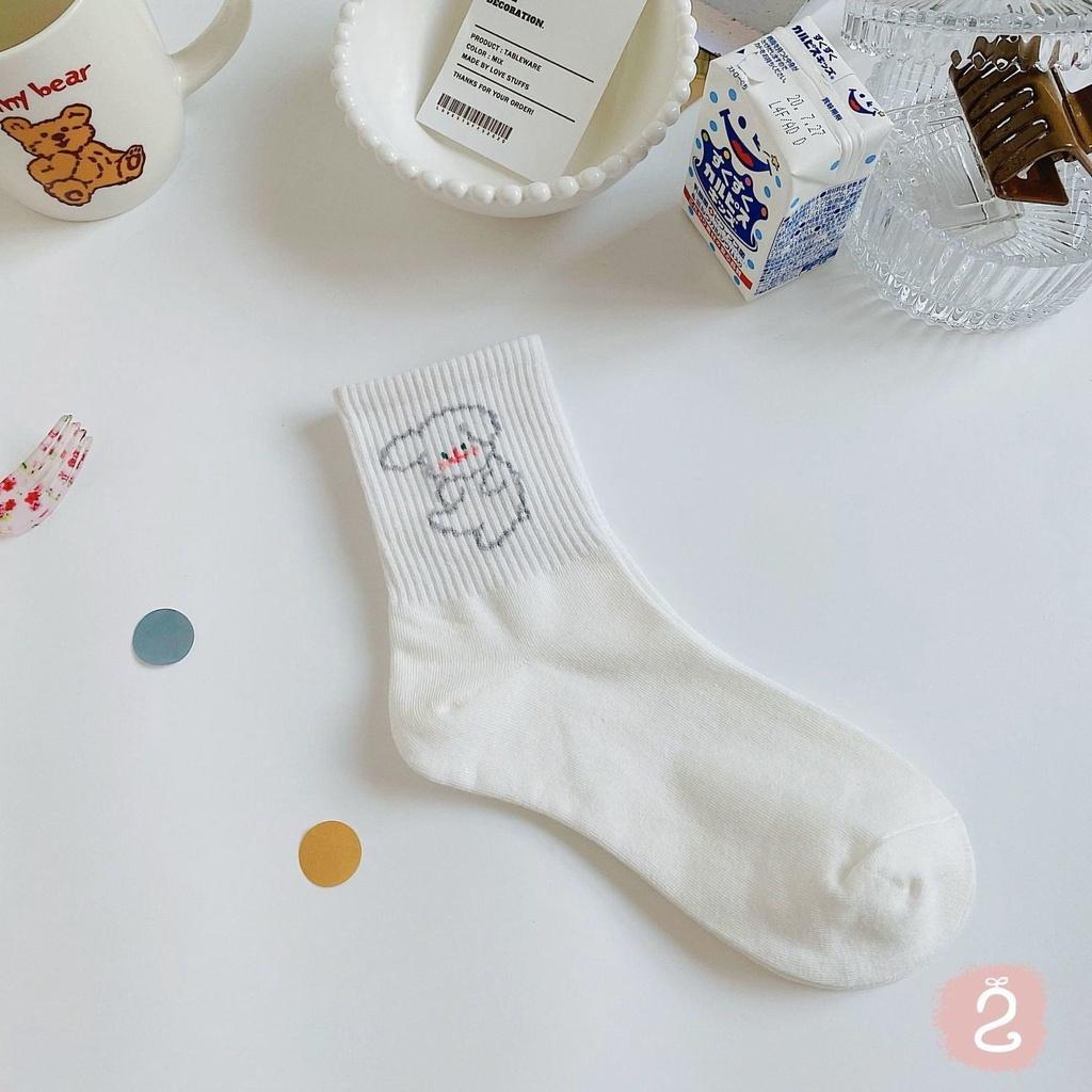 Set Tất Vớ Trắng Cao Cổ Nam Nữ Cổ Nhún Cao Có Tag Mác Ulzzang Lolita Vịt Gấu Maxshopdoc
