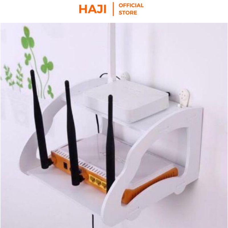 Kệ wifi treo tường, Giá treo đa năng chất liệu gỗ nhựa PVC chịu lực tốt dễ vệ sinh, không cần khoan tiện dụng C407/C375