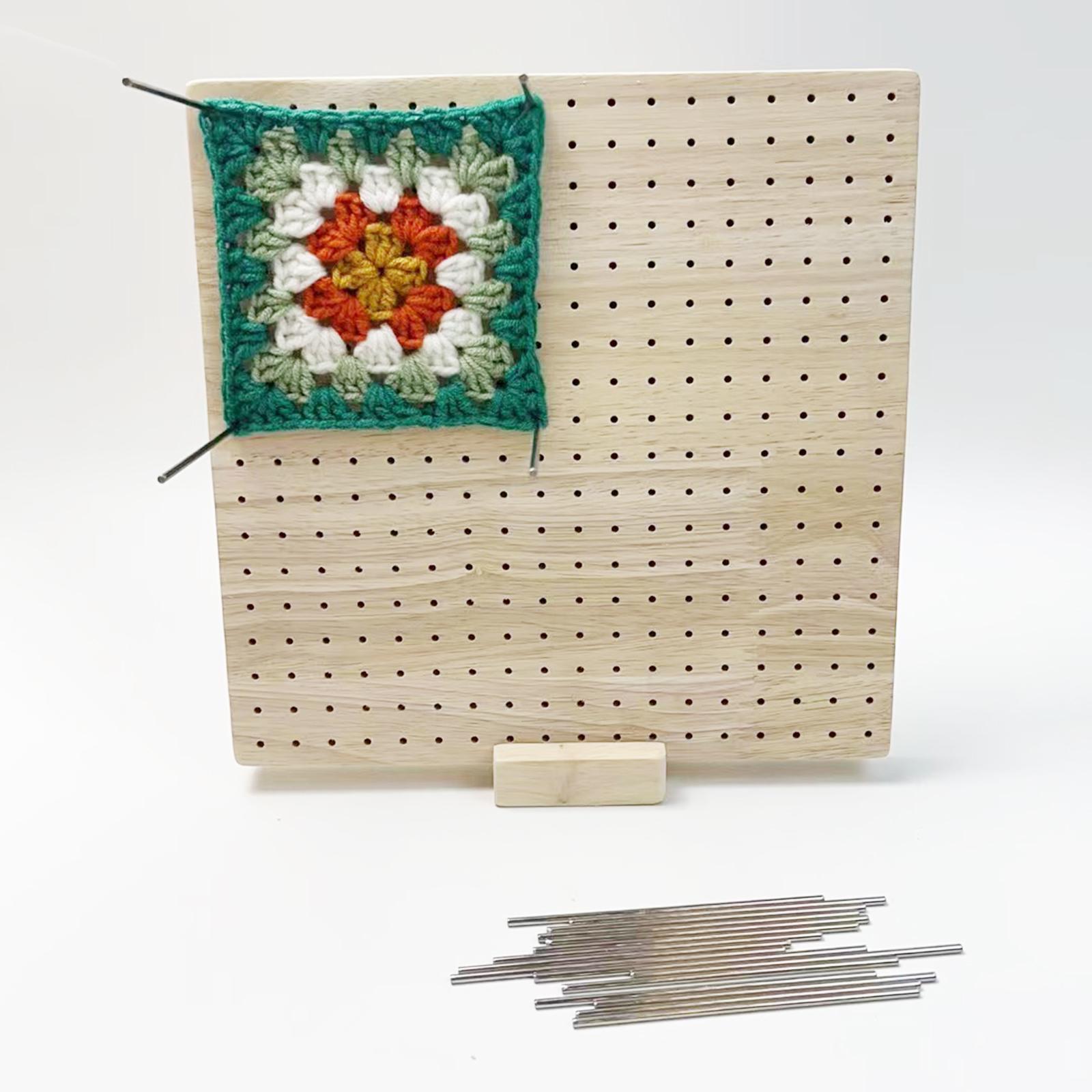 Crochet Blocking Board with 20 Pin Wood for Knitting Crochet Craft Weave DIY