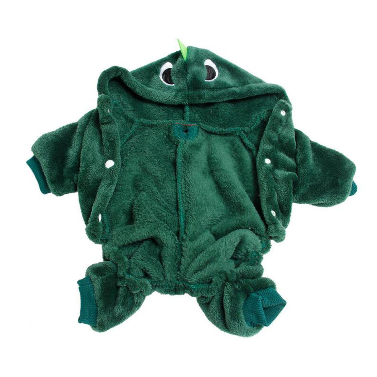 Dog Clothes Dinosaur Jumpsuits Fleece Hoodie Pajamas Jacket Cute Fancy Dress