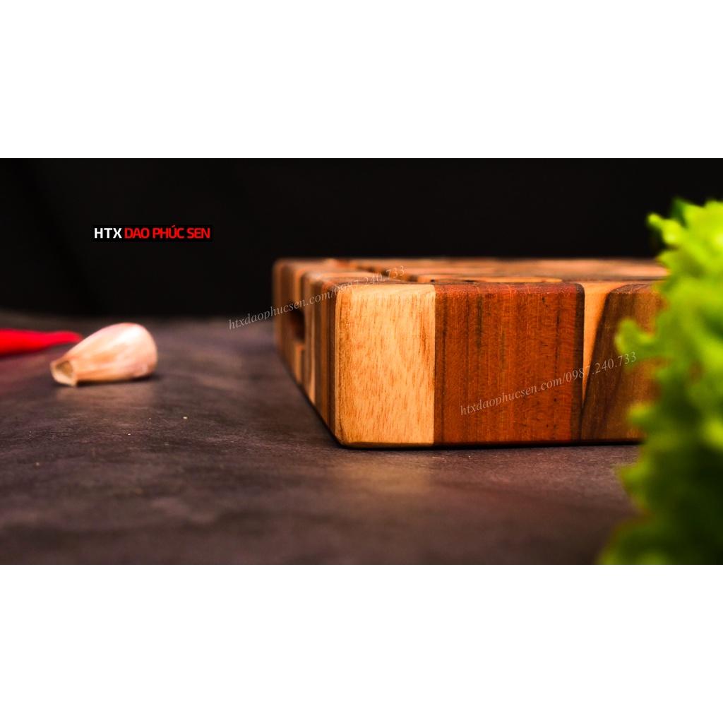 Thớt Gỗ Teak Cao Cấp - Chặt thái, Trang Trí - 35x25x3,8cm - DC04 | HTX DAO PHÚC SEN