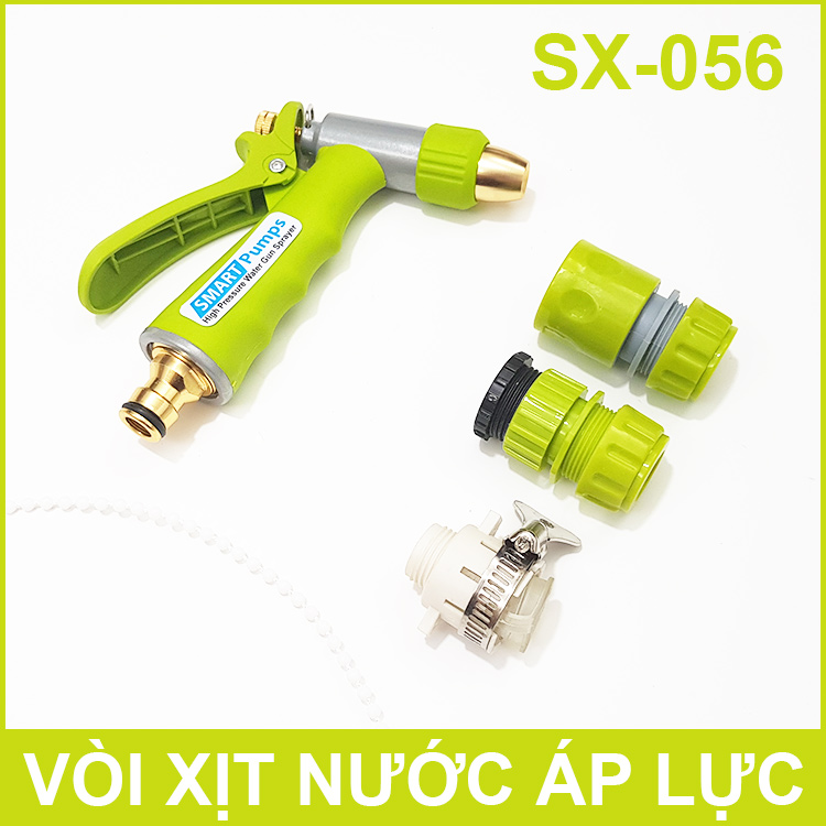Bộ súng xịt áp lực tưới cây vệ sinh nhà cửa rửa xe chỉnh tia SX-056 Smartpumps