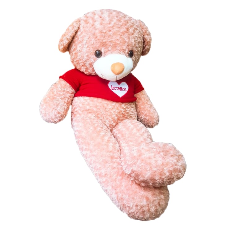 Gấu bông Teddy siêu to khổng lồ 1m5 - Màu be áo đỏ cao cấp