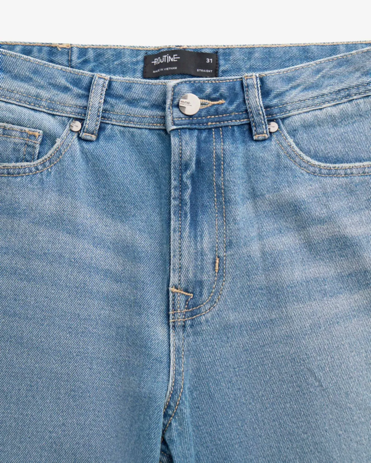 Quần jean nam ống suông nhãn vải Form straight - RT 10S25DPA008 | ROUTINE CÀ MAU
