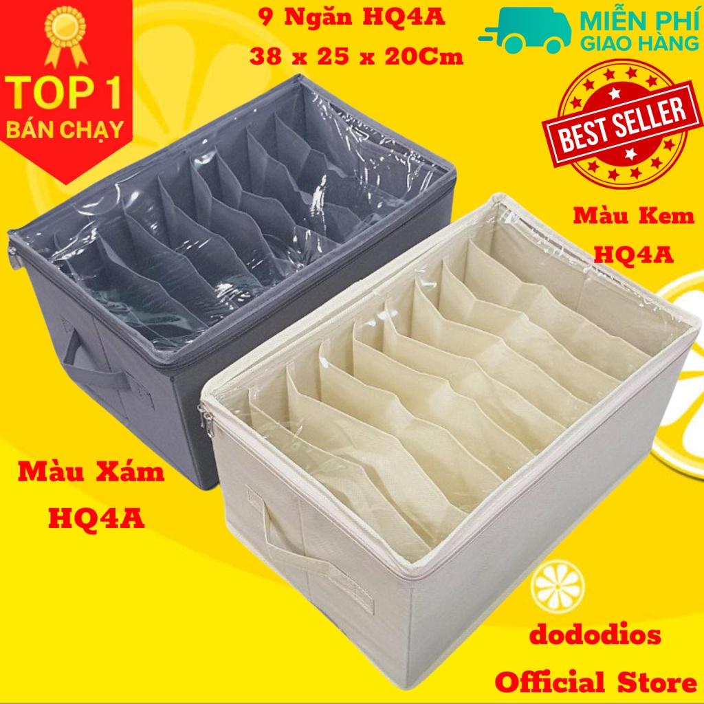 Combo2 Hộp vải chia 9, 11, 12 ngăn đựng quần áo đồ lót đa năng túi đựng quần jean áo len thun thu đông gấp gọn tiện lợi