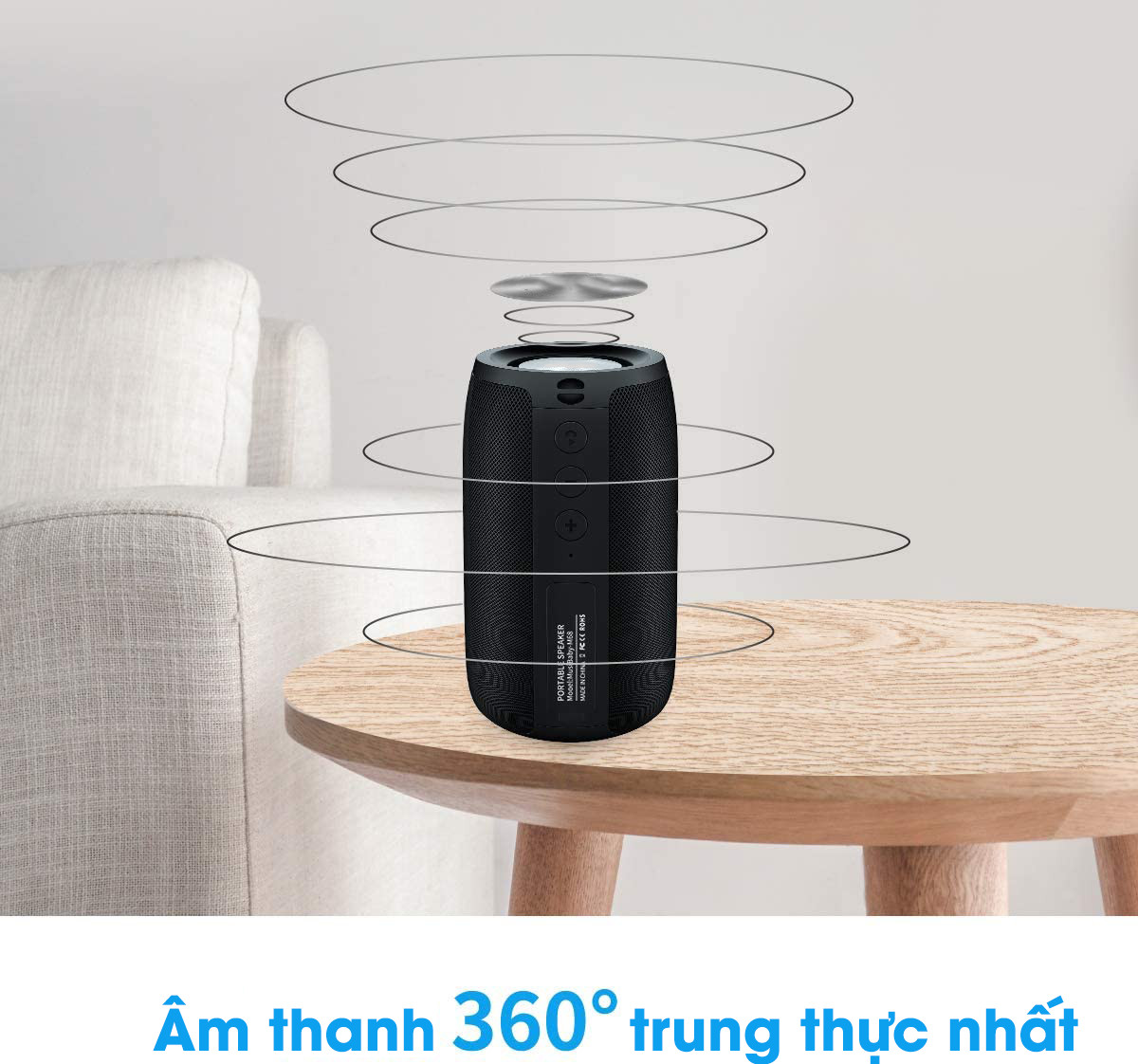 Loa Bluetooth Horizen, di động kháng nước, Bluetooth 5.0, âm trầm sâu, thời gian hoạt động lên tới 1500 phút