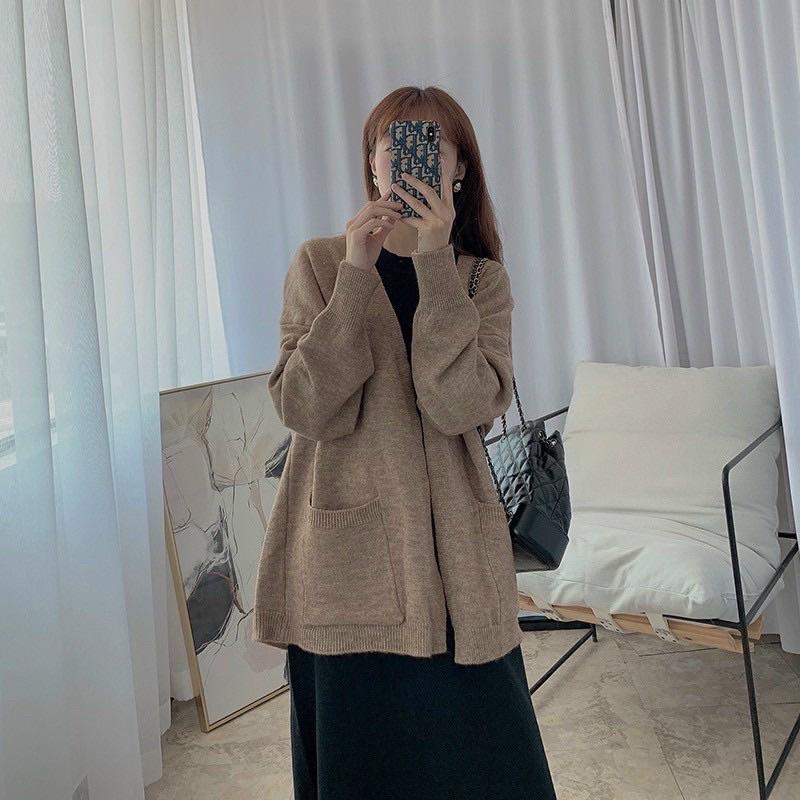 Set Áo Khoác Cardigan Và Váy Body Cổ Tròn Mặc Thu Đông (ẢNH THẬT+VIDEO)