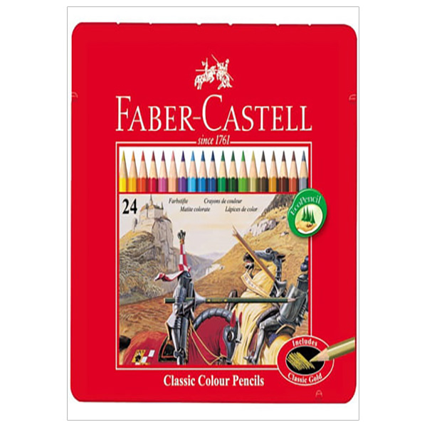 Faber-Castell-Chì Màu Rl Classic-24 Màu Dài (Hộp Thiếc)