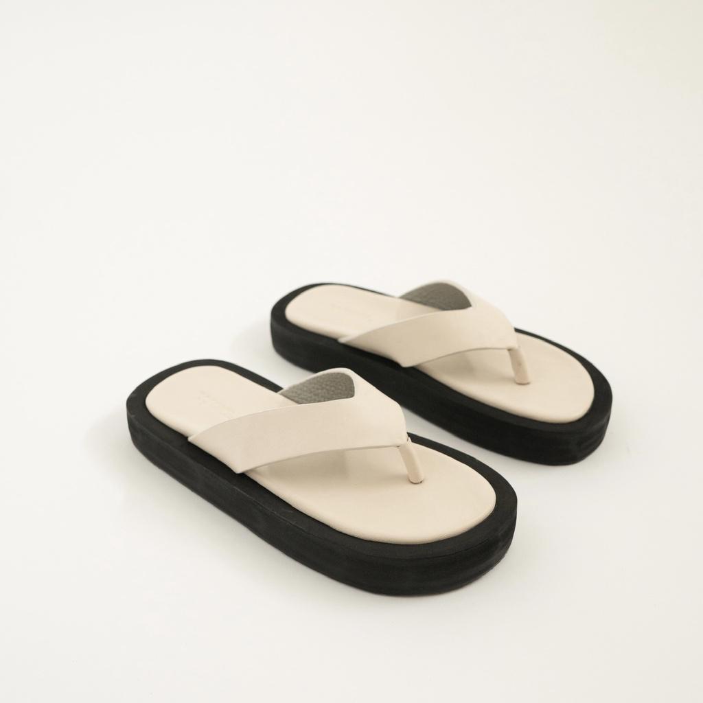 Dép Xỏ Ngón Đế Dày Unisex Waa. - DÀY FLIP-FLOPS - Màu Kem