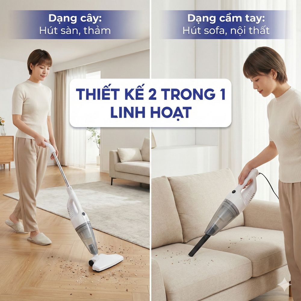 Máy Hút Bụi Cầm Tay Kachi MK438 600W - Lực Hút Mạnh Mẽ, Thiết Kế Linh Hoạt, Sạch Mọi Ngóc Ngách - hàng chính hãng