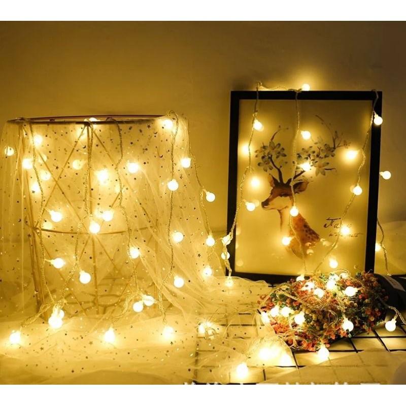 Dây Đèn Led Bóng Tròn 6m 40 Bóng Trang Trí Nội Thất