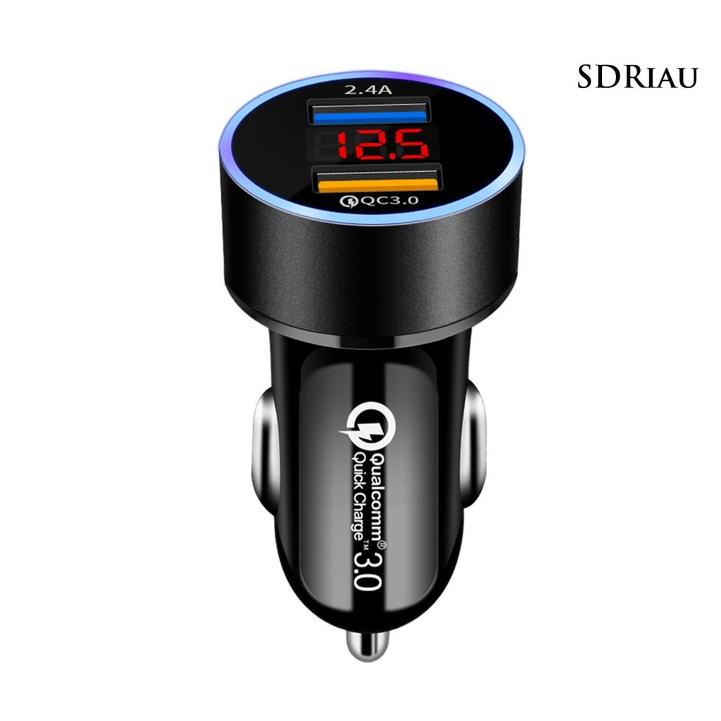 Củ Sạc Trên Xe Hơi 5vqc3.0 + 2.4a Với Hai Cổng Usb