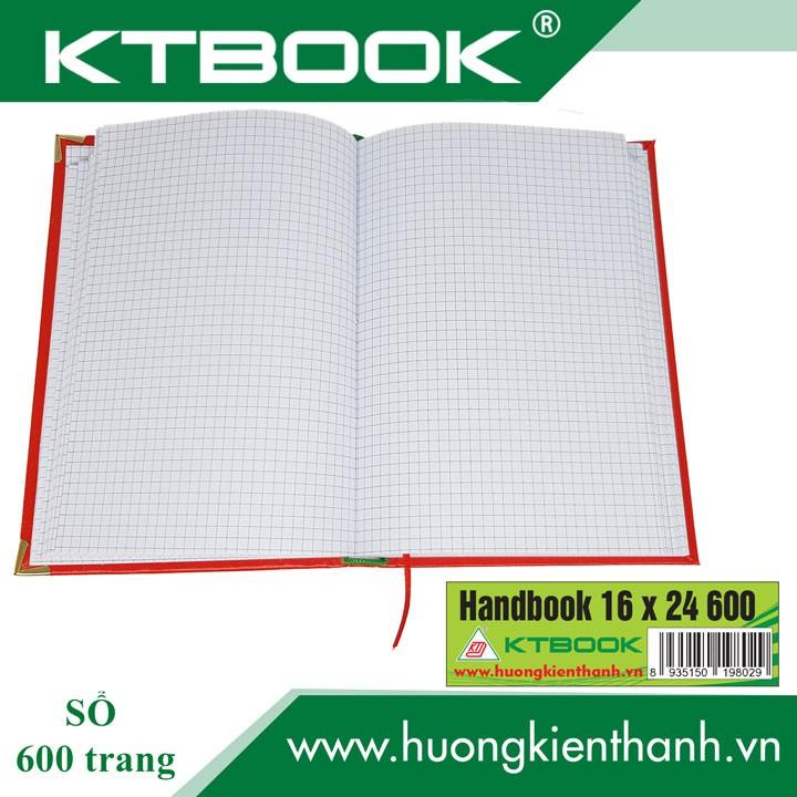 SỔ GHI CHÉP BÌA DA KTBOOK HANDBOOK CAO CẤP 600 trang size 16 x 24 cm ruột giấy in caro CẮT GÓC