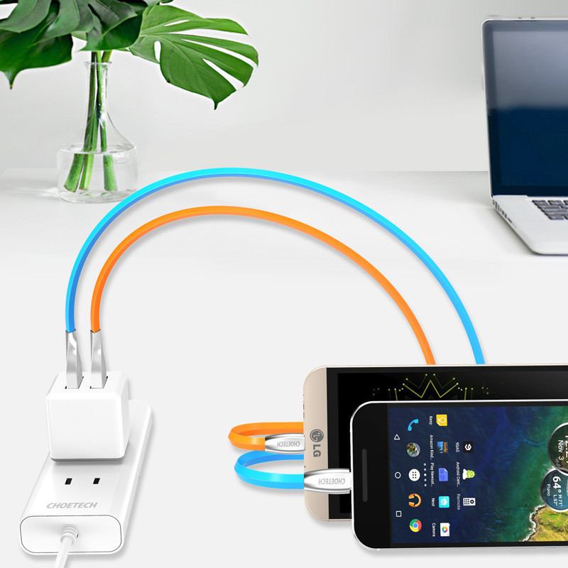 Dây cáp sạc Type-C hỗ trợ sạc nhanh dài 120cm hiệu CHOETECH AC012 cho điện thoại / Macbook - Hàng chính hãng