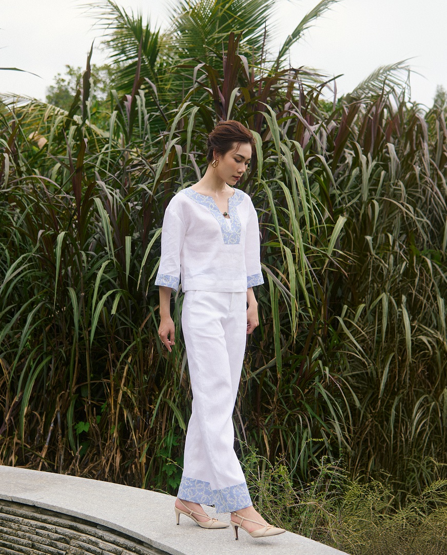 Quần Linen Thêu Thảo PAN233 thời trang thiết kế Hity