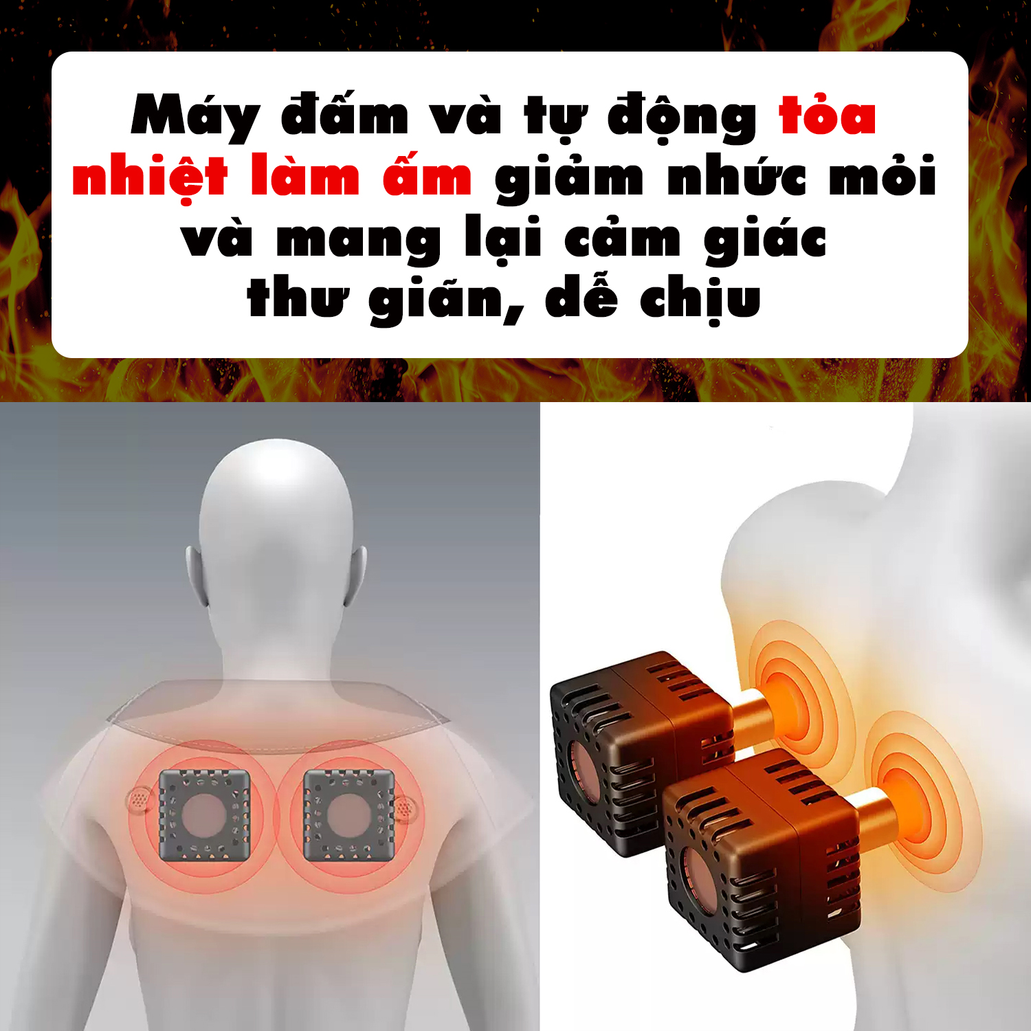 Đai Massage, Miếng Massage Chườm Nóng Lưng Đùi Mông Hông Tay Eo Toàn Thân, Giảm Đau Nhức Học Sinh, Sinh Viên, Người Đi Làm Legaxi