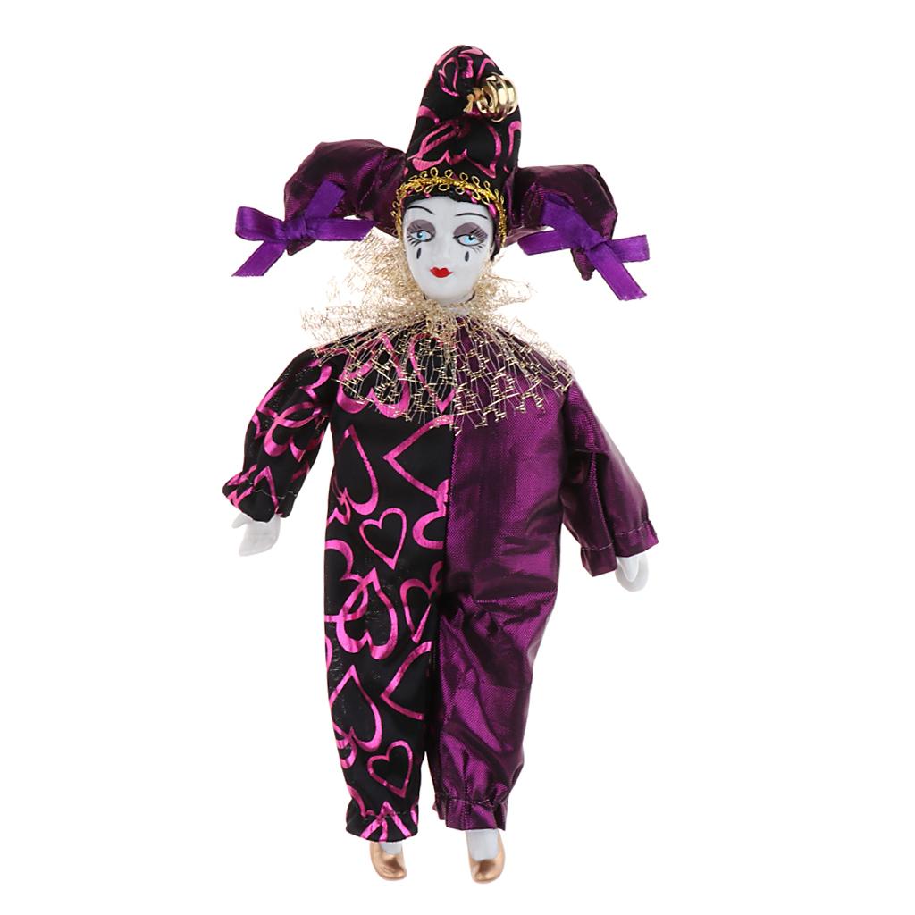 9 Inch Porcelain Dolls Italian Eros Triangel Dolls Model Sad Clown For Dollhouse Decoration