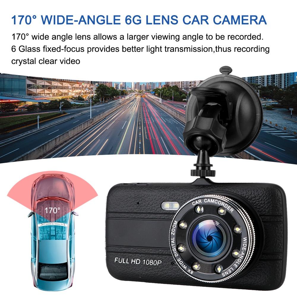 Camera hành trình màn hình HD 1080P 4" góc rộng 170 độ cho xe hơi