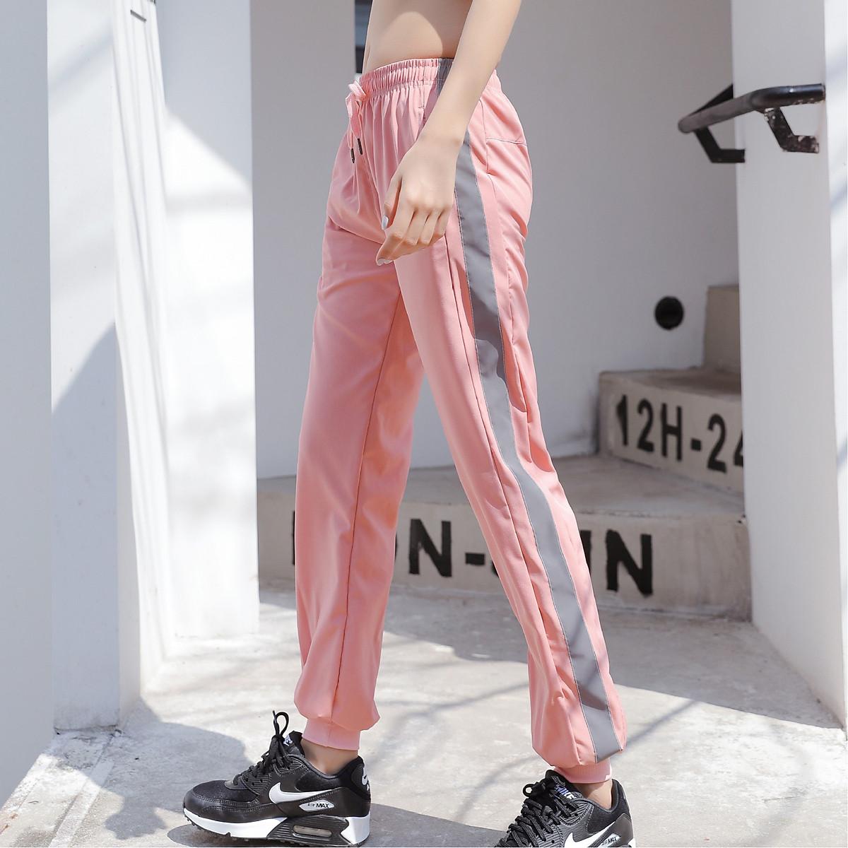 QUẦN JOGGER NỮ VẢI DÙ CAO CẤP NHIỀU MÀU ĐA NĂNG - Hồng