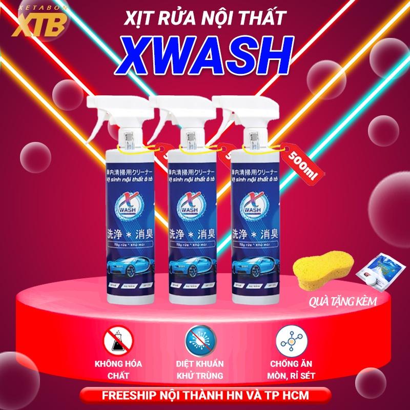 Chai xịt vệ sinh nội thất ô tô công nghệ Nhật Bản Xwash dung tích 500ml làm sạch sofa, ghế da và khử mùi nội thất xe hơi