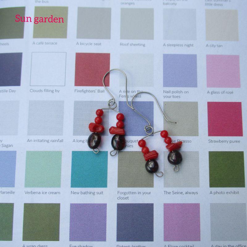 Bông tai san hô đỏ red coral handmade