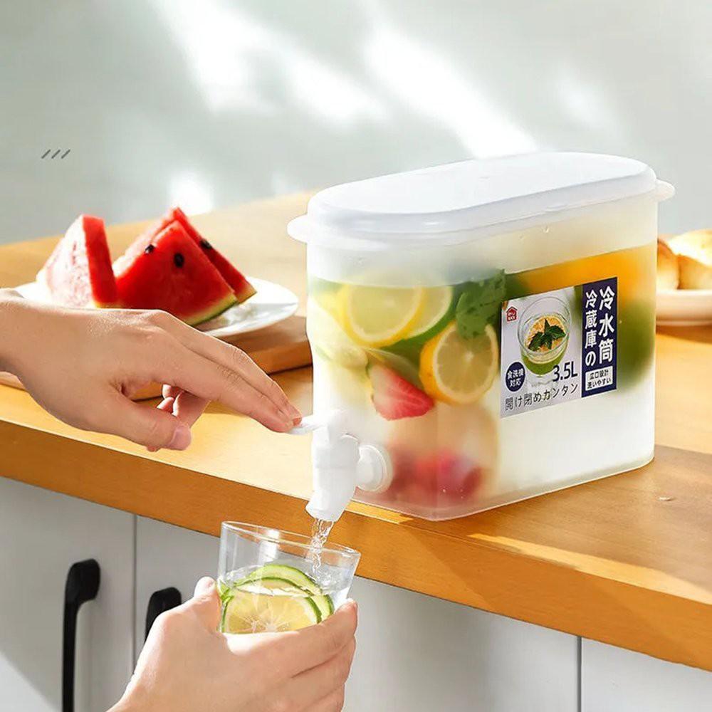 Bình nước CÓ vòi ĐỂ TỦ Lạnh 3,5 lít , bình nước detox hottrend 2021, an toàn không mùi, pha trà hoa quả, có nắp đậy kín