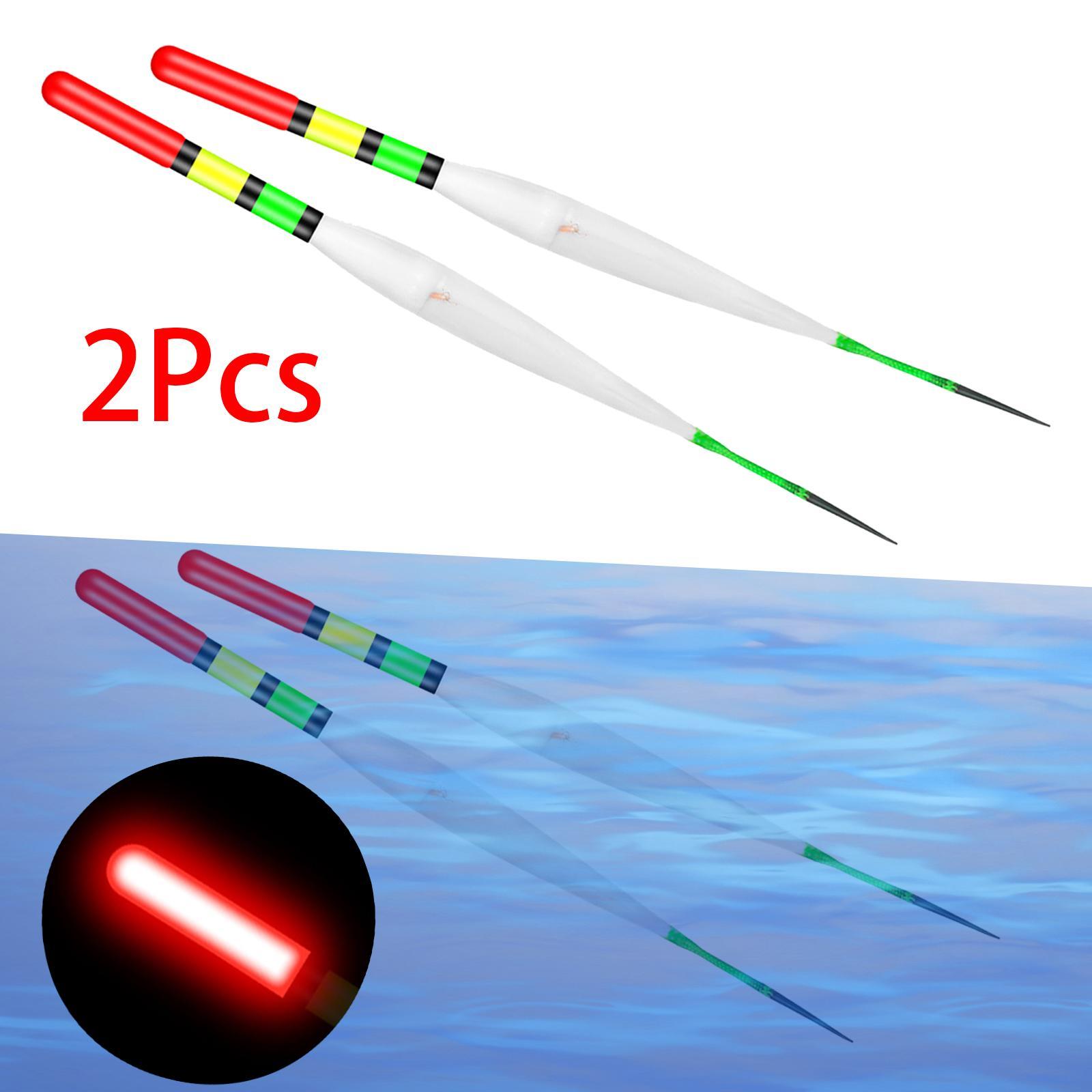 2x Night Fishing LED Floats, Fish Float Bobber Tackle Smart Luminous Fishing Buoy, Light up Bobbers Bite Reminder Alarm Electric Fishing Float