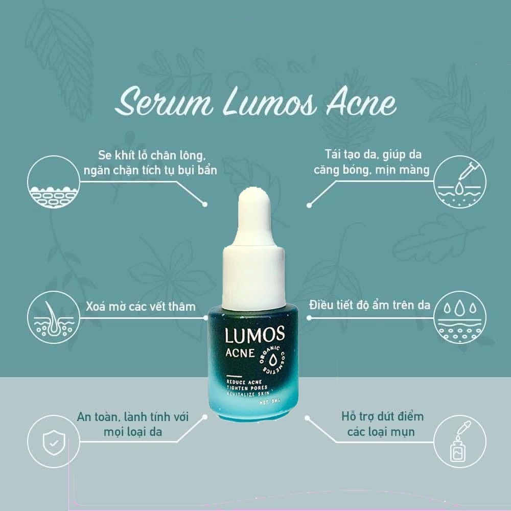 Serum Lumos Acne Hỗ Trọ Giảm Mụn,Giảm Dầu Nhờn Lọ 5ml Mẫu Mới 2023