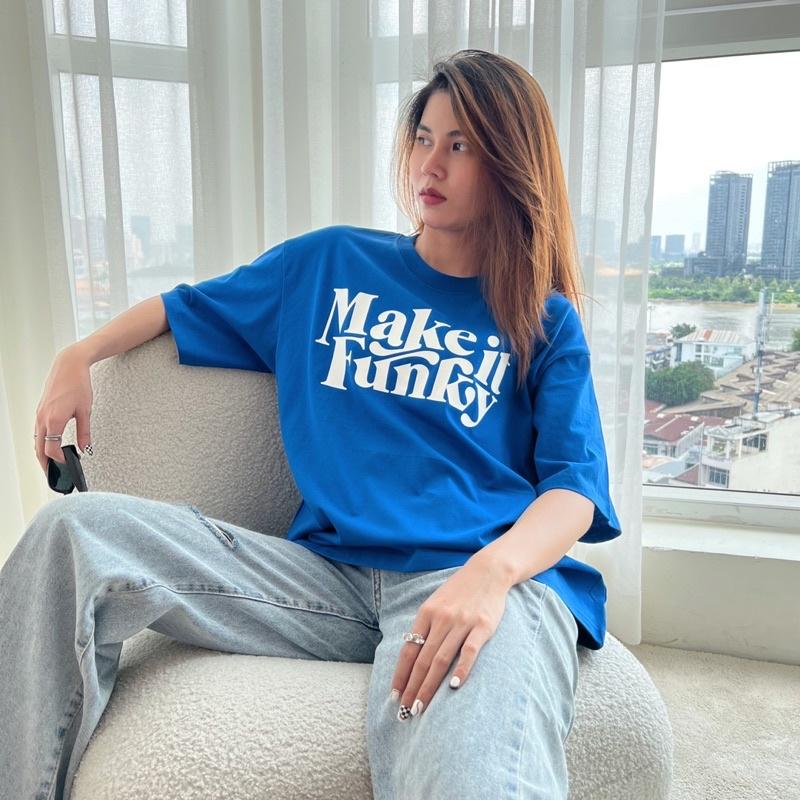 Áo thun ALTHOUGH form unisex, in chữ Make it Funky, ,chất vải Cotton 100% thoáng mát