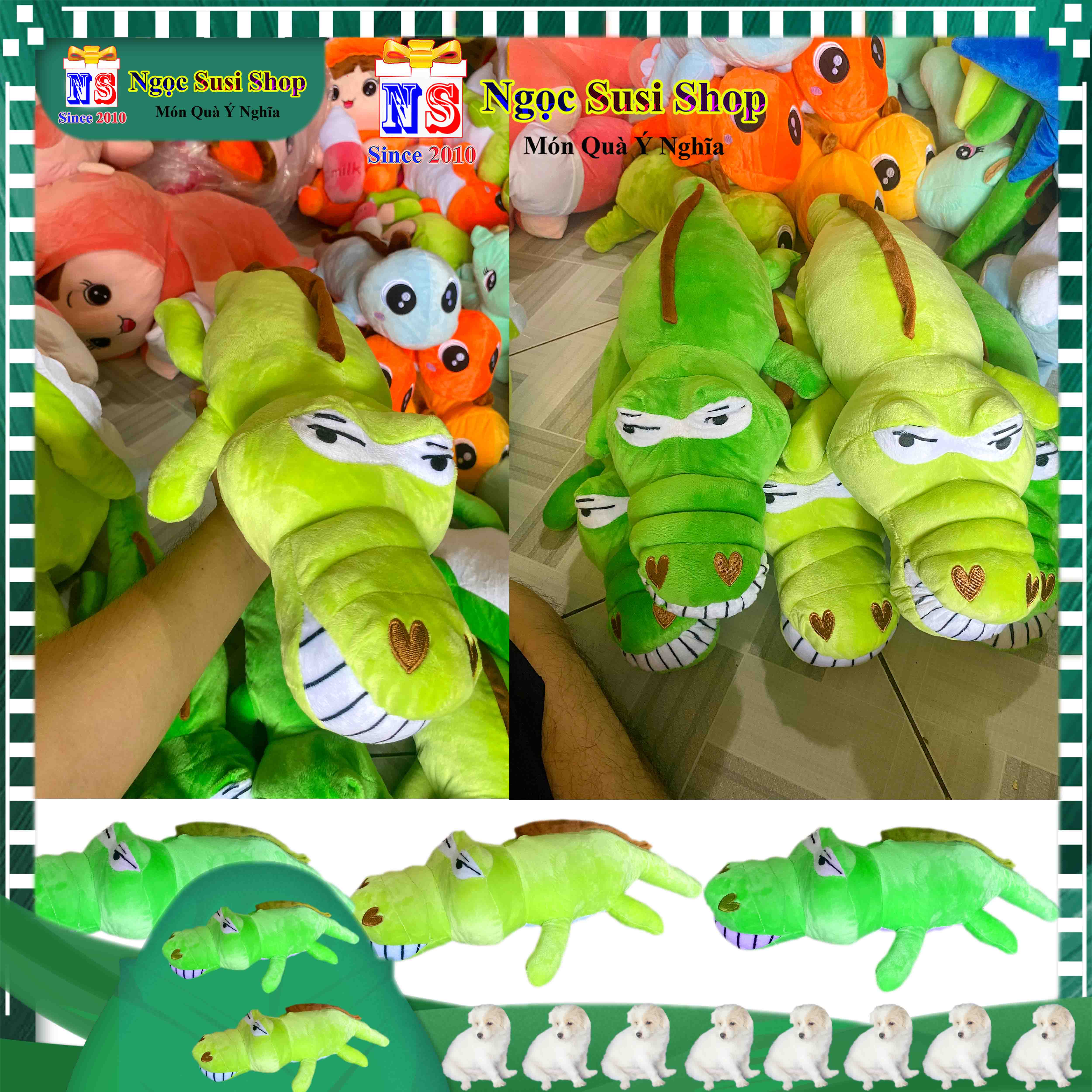 THÚ NHỒI BÔNG CON CÁ SẤU SIZE NHỎ 60CM RẤT DỄ THƯƠNG SIÊU MỀM MỊN CAO CẤP GIAO NGẪU NHIÊN MÀU