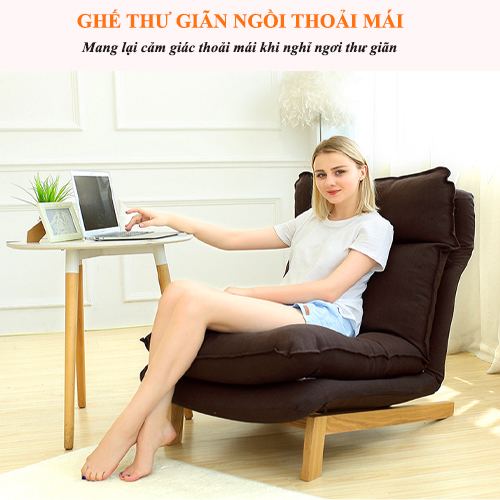 Ghế Thư Giãn Thời Trang Gỗ Cao Cấp-Ghế Bành Nghỉ Ngơi Đọc Sách Báo Ngả Lưng 180 Độ