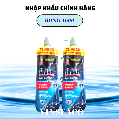 Combo 2 chai nước làm bóng bát chén finish 800ml dùng cho máy rửa bát