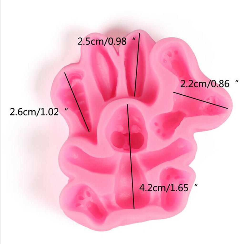 Silicone Fondant Cake Mould Cute Bunny Sugar Chocolate Mold Party Decoration