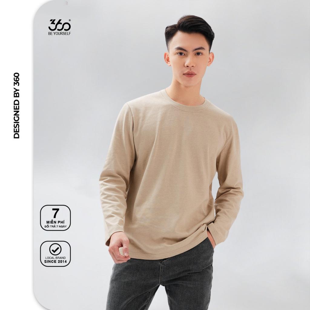 Áo thun dài tay thương hiệu thời trang nam 360 Boutique chất liệu 100% cotton dễ phối đồ- Made in Vietnam