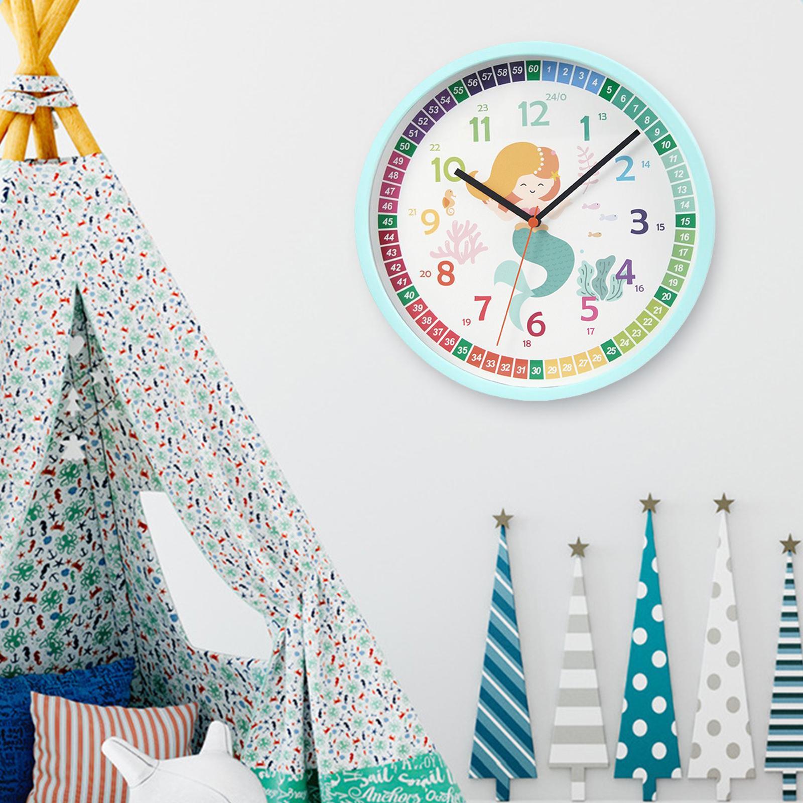 Kids Wall Clock Analog Clocks Teaching Clock for School Classroom Home