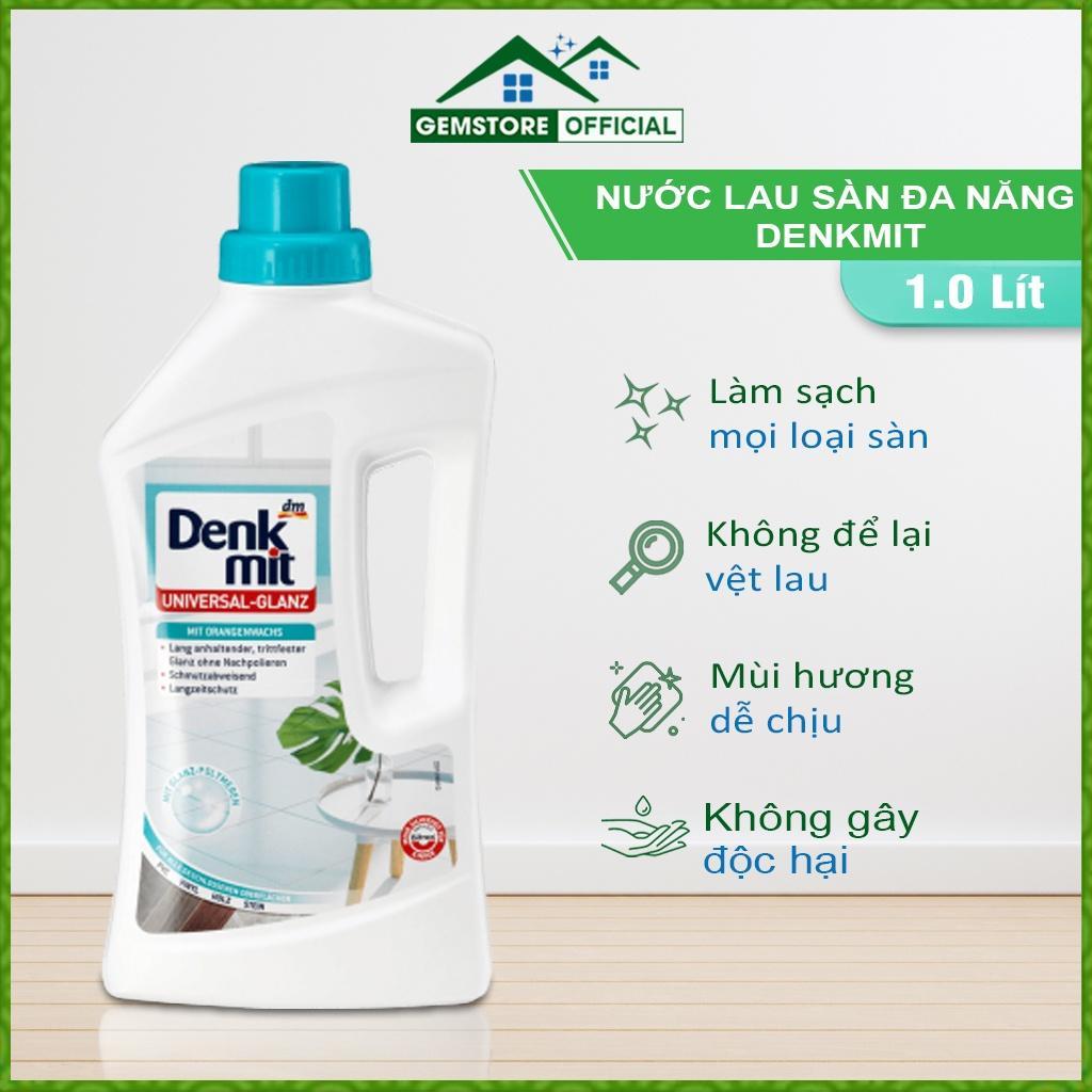 Nước Lau Sàn Đa Năng Denkmit, Dung Dịch Vệ Sinh Sàn Gỗ, Sàn Gạch, Dung Tích 1L, Loại Bỏ 99% Vi Khuẩn, Nhập Đức